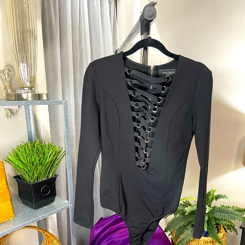 Akira Chicago Black Label Lace up bodysuit | Size M